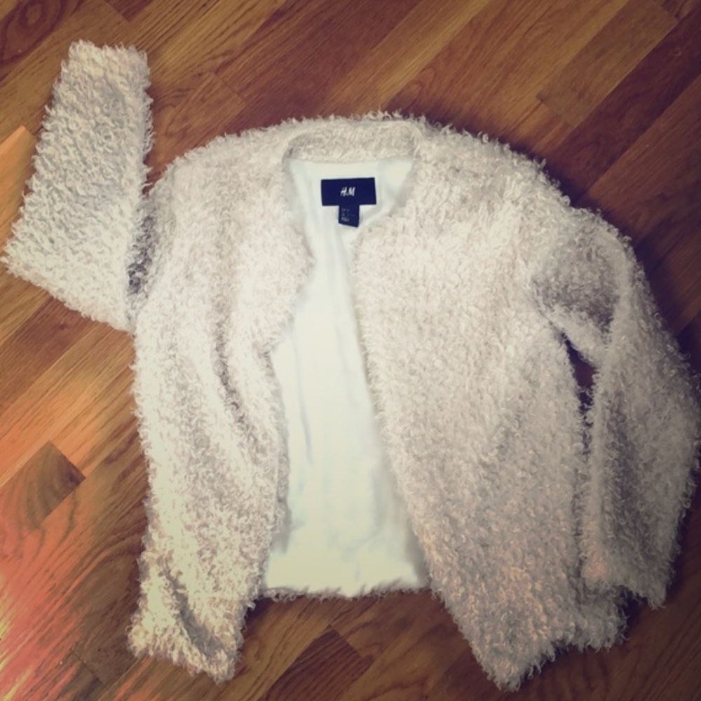 H&M Women's Soft Cream Teddy Jacket